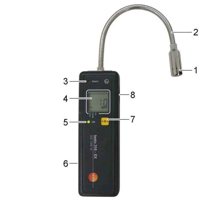 Общий вид течеискателя Testo 316-EX Общий вид течеискателя Testo 316-EX