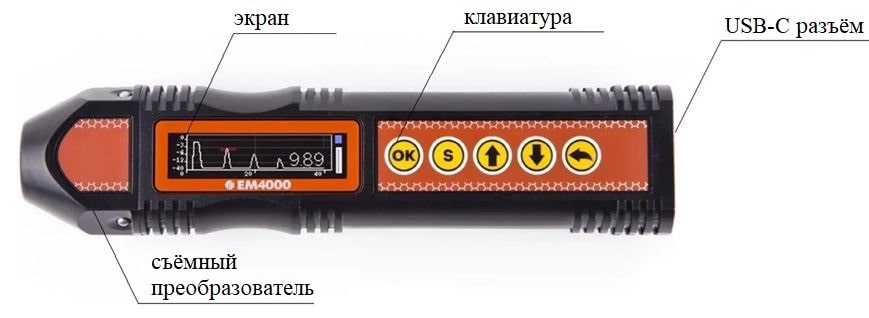 Внешний вид толщиномера EM4000 Внешний вид толщиномера EM4000