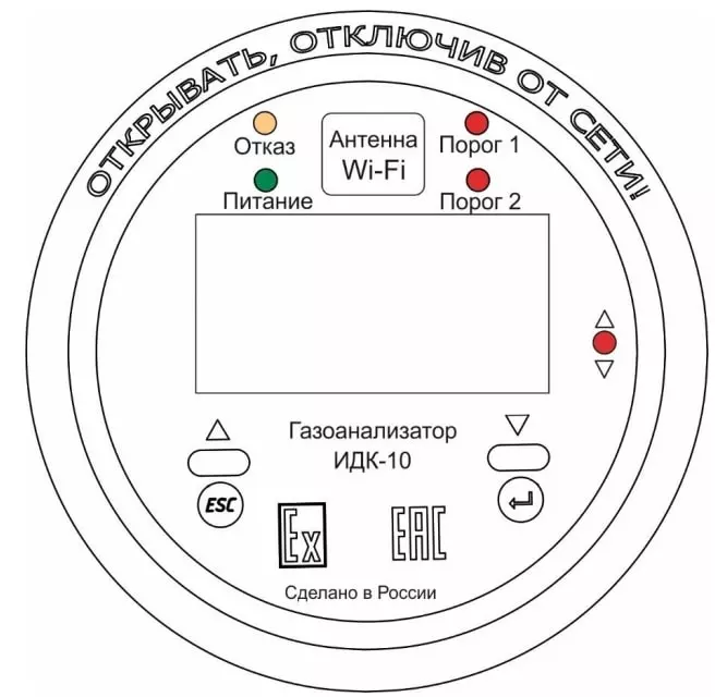 Общий вид индикационной панели ИДК-10-Х1