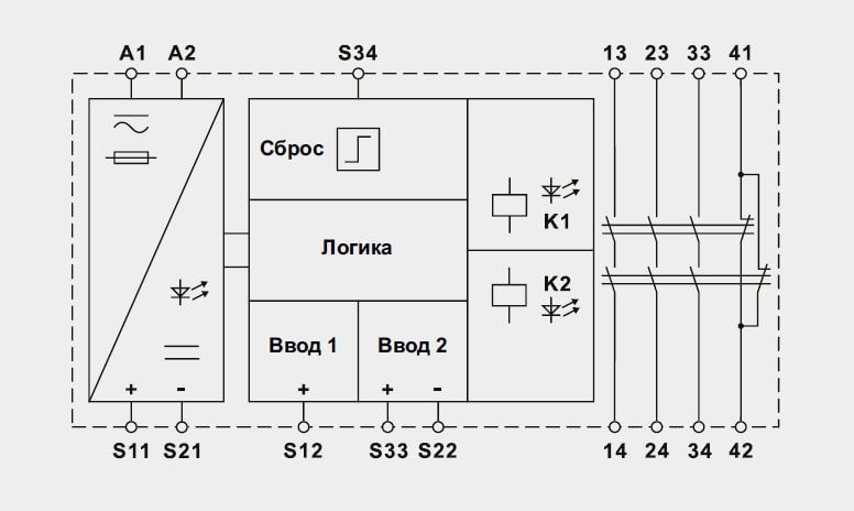 Схема подключения РФБГ-131-АР-24AC-DC Схема подключения РФБГ-131-АР-24AC-DC